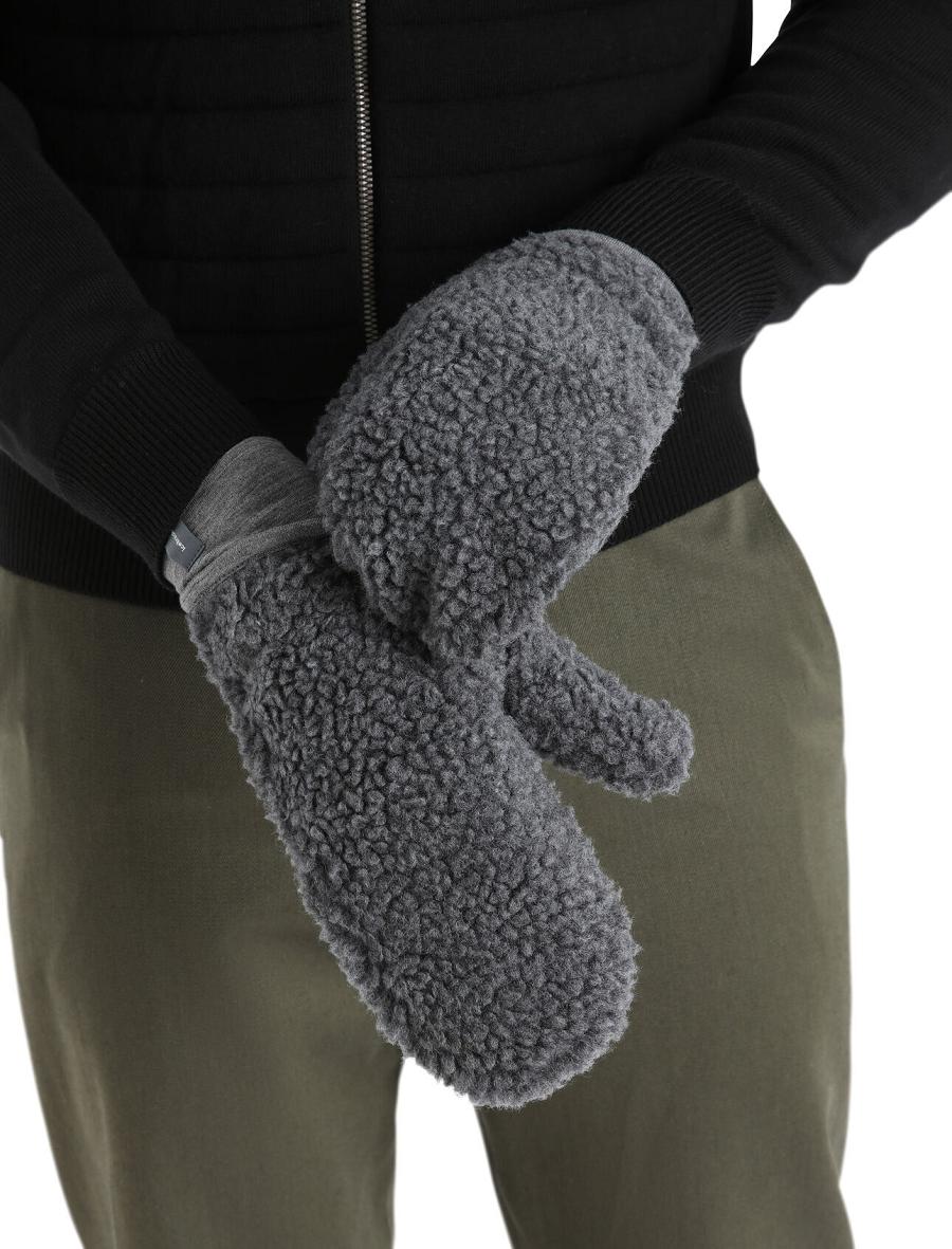 Icebreaker Unisex RealFleece™ Merino High Pile Mittens Férfi Kesztyű Szürke | HU 1053EBCX